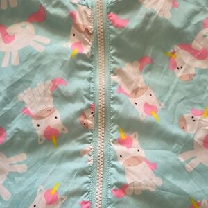 Unicorn Print Aqua Rain Jacket